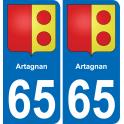 65 Artagnan autocollant sticker plaque immatriculation auto ville