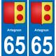 65 Artagnan autocollant sticker plaque immatriculation auto ville