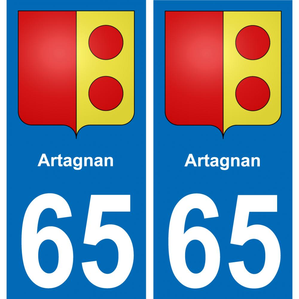 65 Artagnan sticker plate registration city