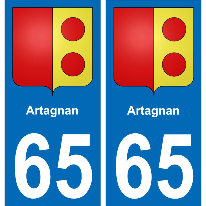 65 Artagnan sticker plate registration city