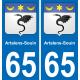 65 Artalens-Souin autocollant sticker plaque immatriculation auto ville