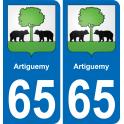 65 Artiguemy sticker plate registration city