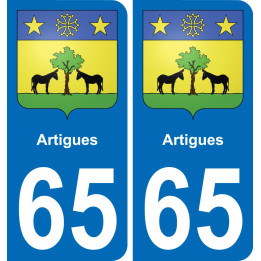 65 Artigues placa etiqueta de registro de la ciudad