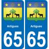 65 Artigues sticker plate registration city