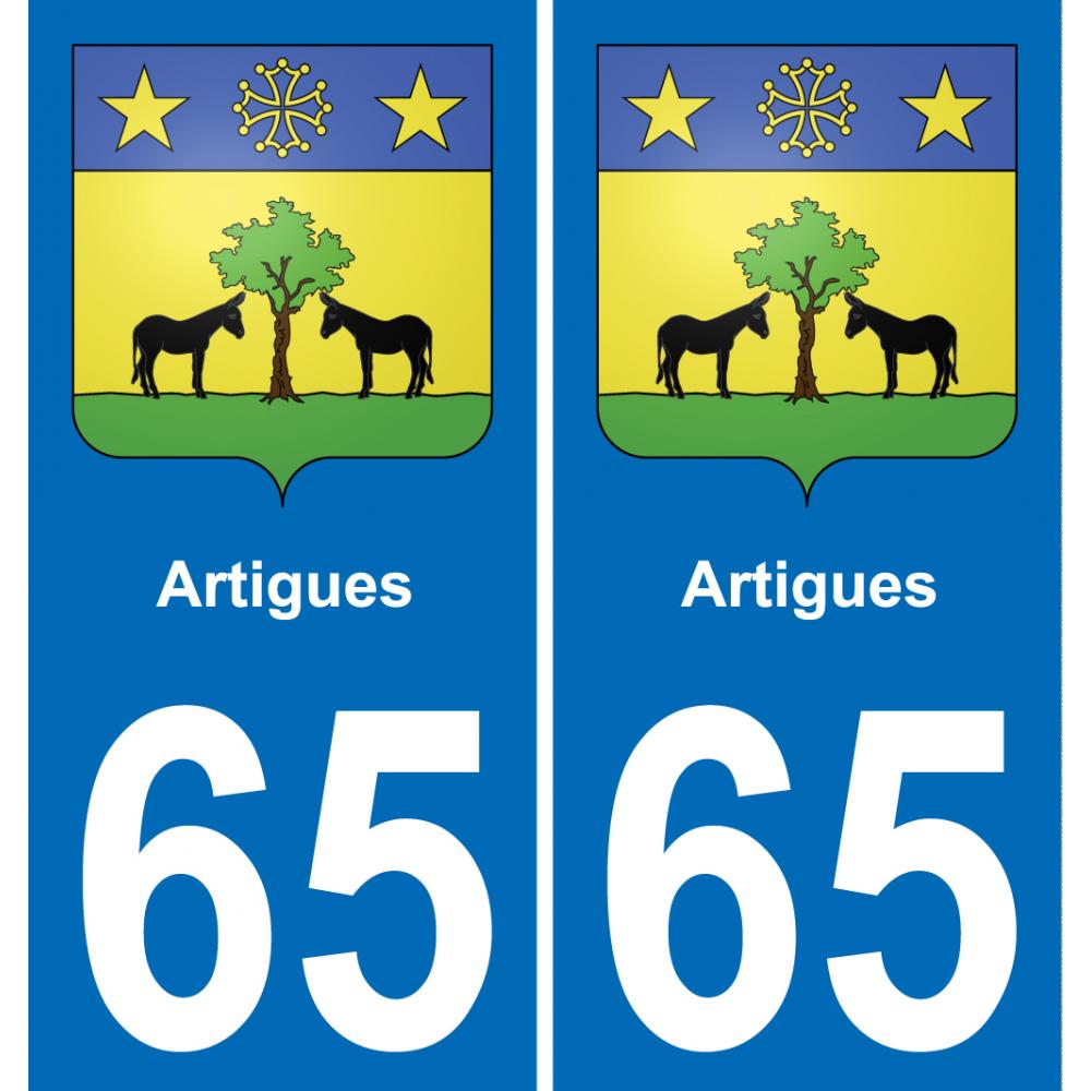 65 Artigues sticker plate registration city