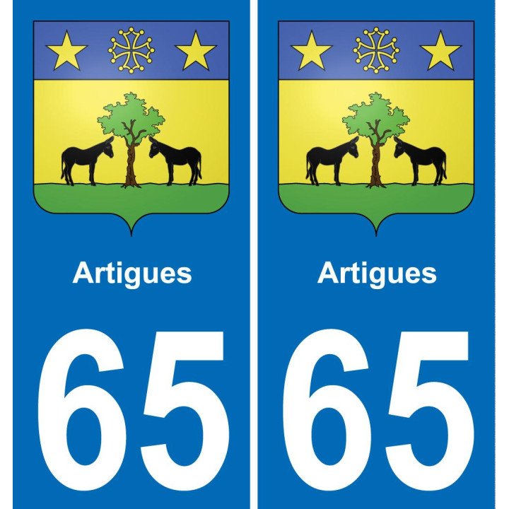 65 Artigues placa etiqueta de registro de la ciudad