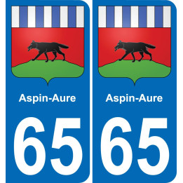 65 Aspin-Aure sticker plate registration city