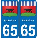 65 Aspin-Aure sticker plate registration city