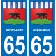 65 Aspin-Aure sticker plate registration city