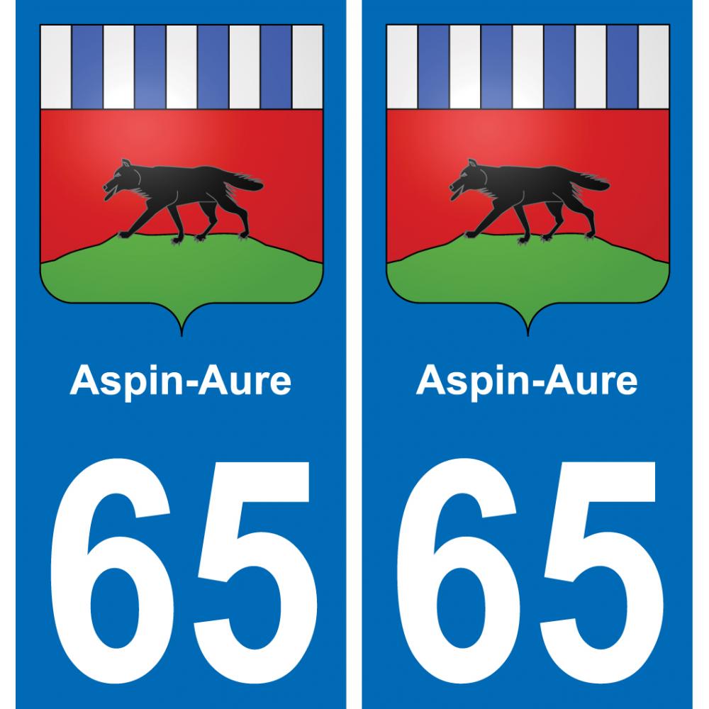 65 Aspin-Aure sticker plate registration city