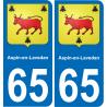 65 Aspin-en-Lavedan autocollant sticker plaque immatriculation auto ville
