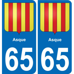 65 Asque sticker plate registration city