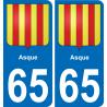 65 Asque placa etiqueta de registro de la ciudad