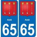 65 Asté-aufkleber plakette ez stadt