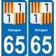 65 Astugue autocollant sticker plaque immatriculation auto ville