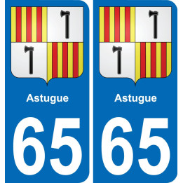 65 Astugue sticker plate registration city