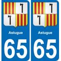 65 Astugue sticker plate registration city