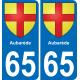 65 Aubarède-aufkleber plakette ez stadt