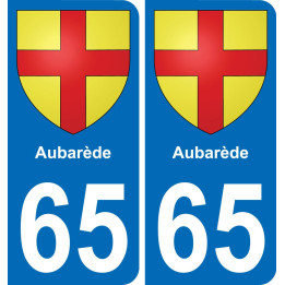 65 Aubarède sticker plate registration city