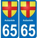 65 Aubarède sticker plate registration city
