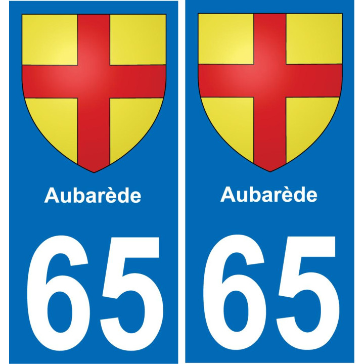 65 Aubarède sticker plate registration city
