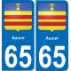 65 Aucun sticker plate registration city