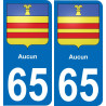 65 Aucun placa etiqueta de registro de la ciudad