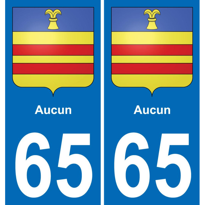65 Aucun sticker plate registration city