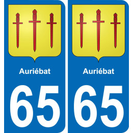 65 Auriébat placa etiqueta de registro de la ciudad