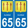 65 Auriébat autocollant sticker plaque immatriculation auto ville