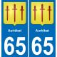 65 Auriébat -aufkleber plakette ez stadt