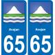 65 Avajan placa etiqueta de registro de la ciudad