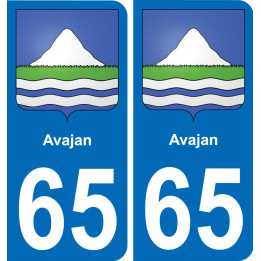 65 Avajan autocollant sticker plaque immatriculation auto ville