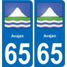 65 Avajan autocollant sticker plaque immatriculation auto ville