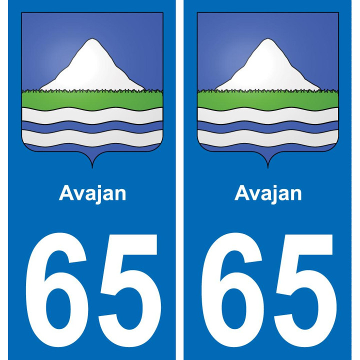 65 Avajan autocollant sticker plaque immatriculation auto ville