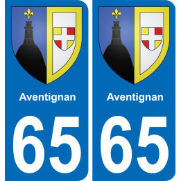 65 Aventignan placa etiqueta de registro de la ciudad