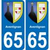 65 Aventignan placa etiqueta de registro de la ciudad