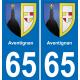 65 Aventignan autocollant sticker plaque immatriculation auto ville