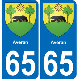 65 Averan sticker plate registration city