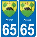 65 Averan sticker plate registration city
