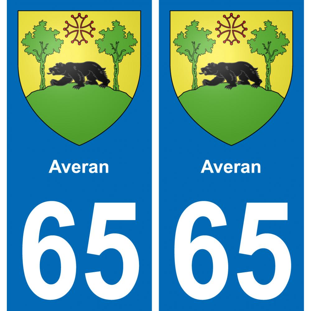 65 Averan sticker plate registration city