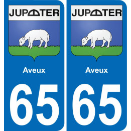 65 Aveux sticker plate registration city