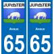 65 Aveux sticker plate registration city