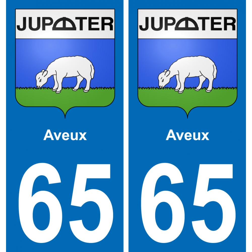 65 Aveux sticker plate registration city