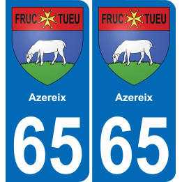 65 Azereix placa etiqueta de registro de la ciudad