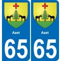 65 Azet sticker plate registration city