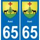 65 Azet placa etiqueta de registro de la ciudad