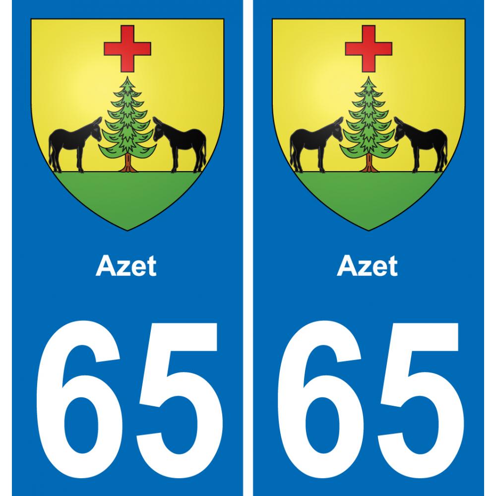 65 Azet sticker plate registration city