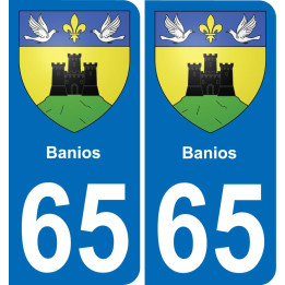 65 Banios placa etiqueta de registro de la ciudad