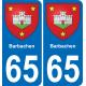 65 Barbachen autocollant sticker plaque immatriculation auto ville